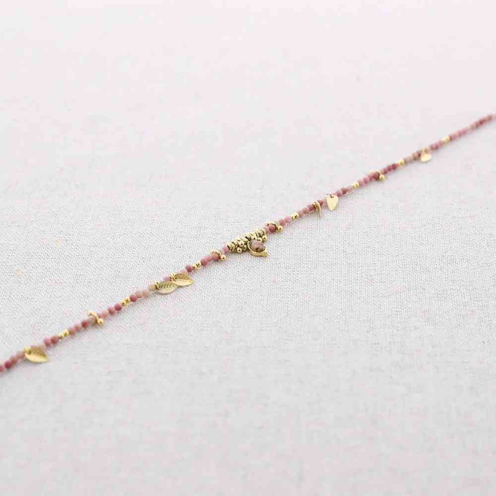 STEEL NECKLACE WITH LEAF PENDANTS