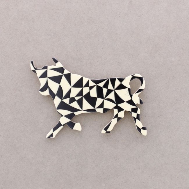 BROCHE IMÁN TORO RESINA DIBUJO