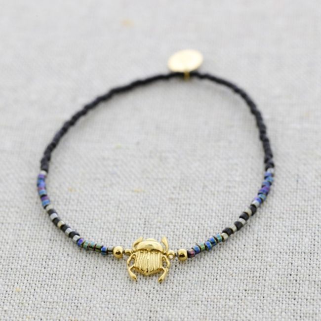 PULSERA ELÁSTICA ACERO CUENTAS MIYUKI INSECTO