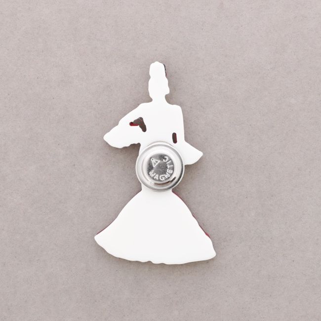 BROCHE IMÁN FLAMENCA LUNARES RESINA