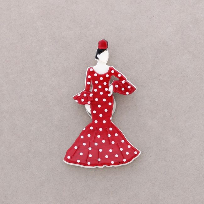 BROCHE IMÁN FLAMENCA LUNARES RESINA