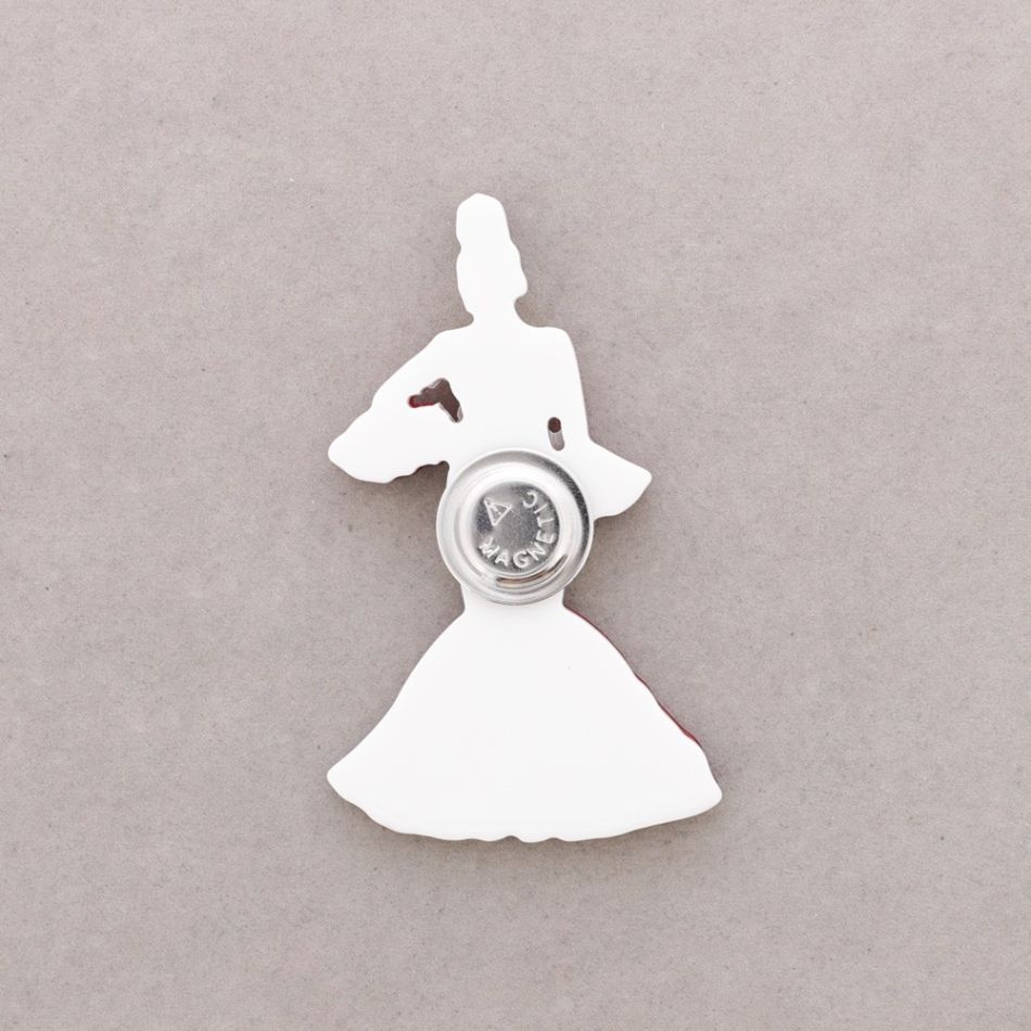 BROCHE IMÁN FLAMENCA LUNARES RESINA