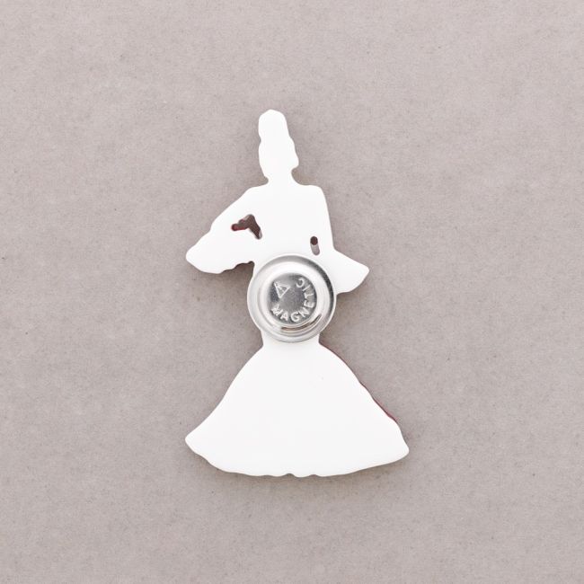 BROCHE IMÁN FLAMENCA LUNARES RESINA