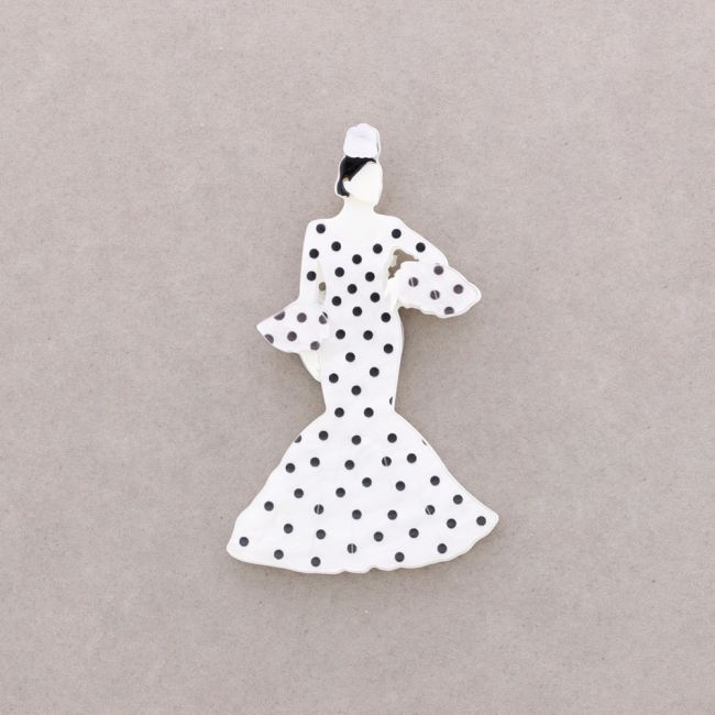 BROCHE IMÁN FLAMENCA LUNARES RESINA