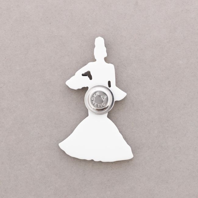 FLAMENCO DANCER MAGNETIC BROOCH WITH RESIN POLKA DOT