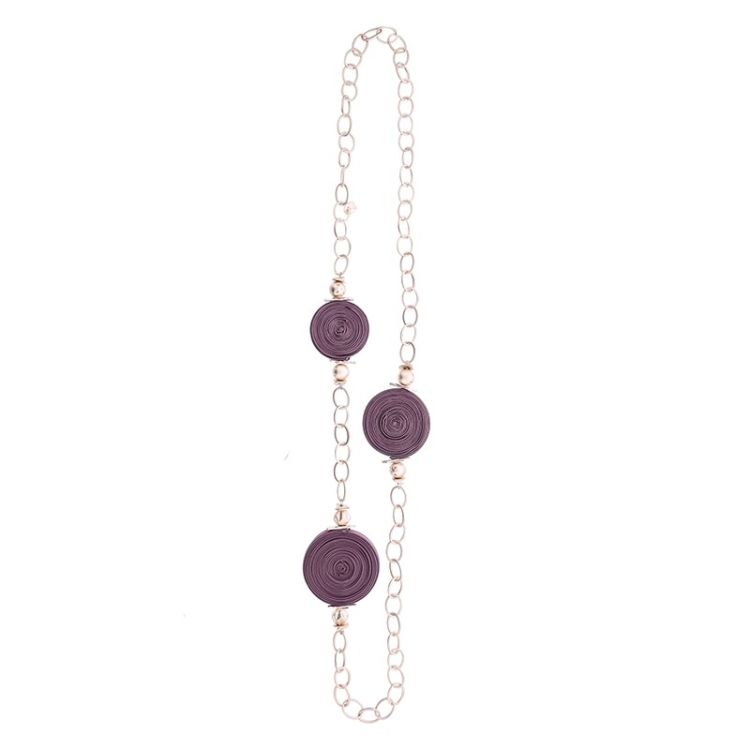 LONG FABRIC SPIRAL CHAIN NECKLACE