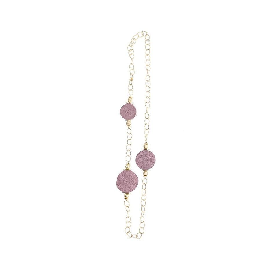 LONG FABRIC SPIRAL CHAIN NECKLACE