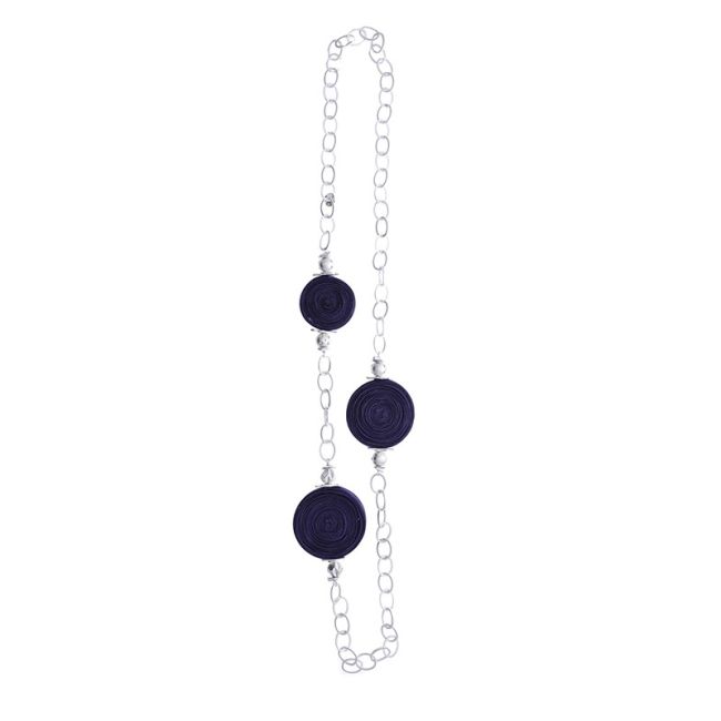 LONG FABRIC SPIRAL CHAIN NECKLACE