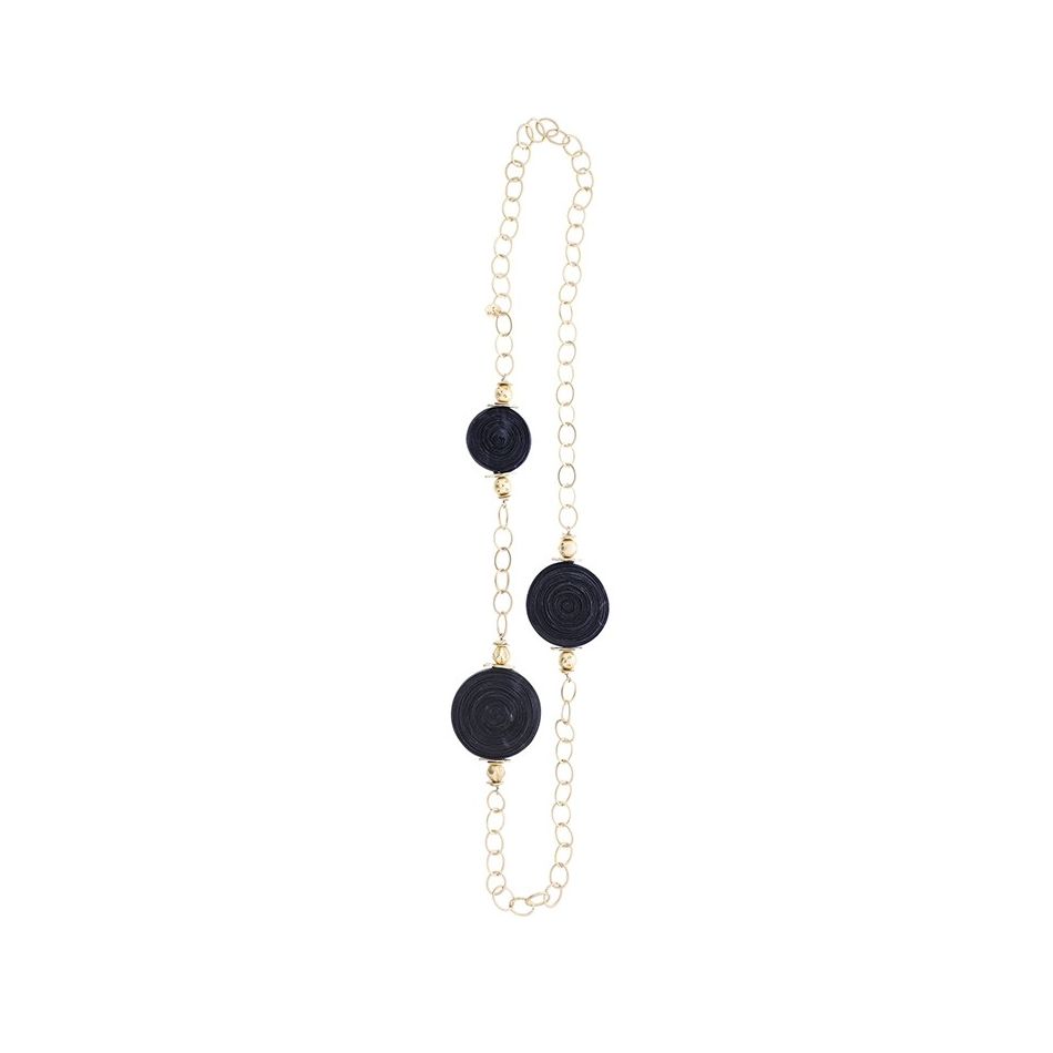 LONG FABRIC SPIRAL CHAIN NECKLACE