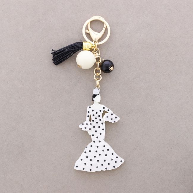 FLAMENCO KEYCHAIN WITH RESIN POLKA DOT