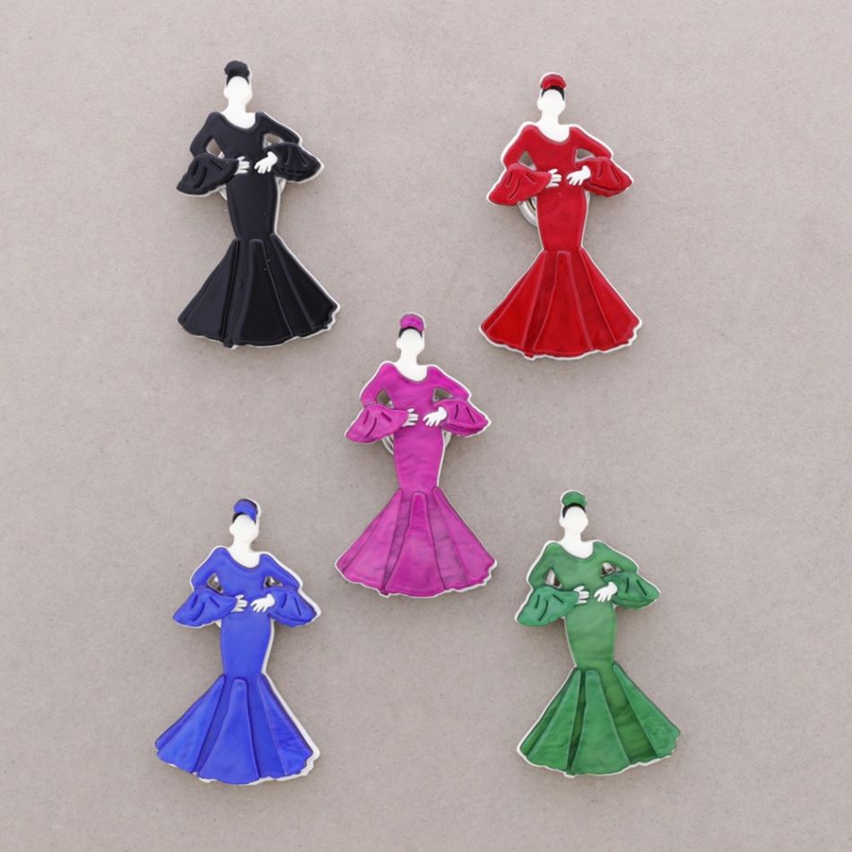 BROCHE IMÁN FLAMENCA RESINA