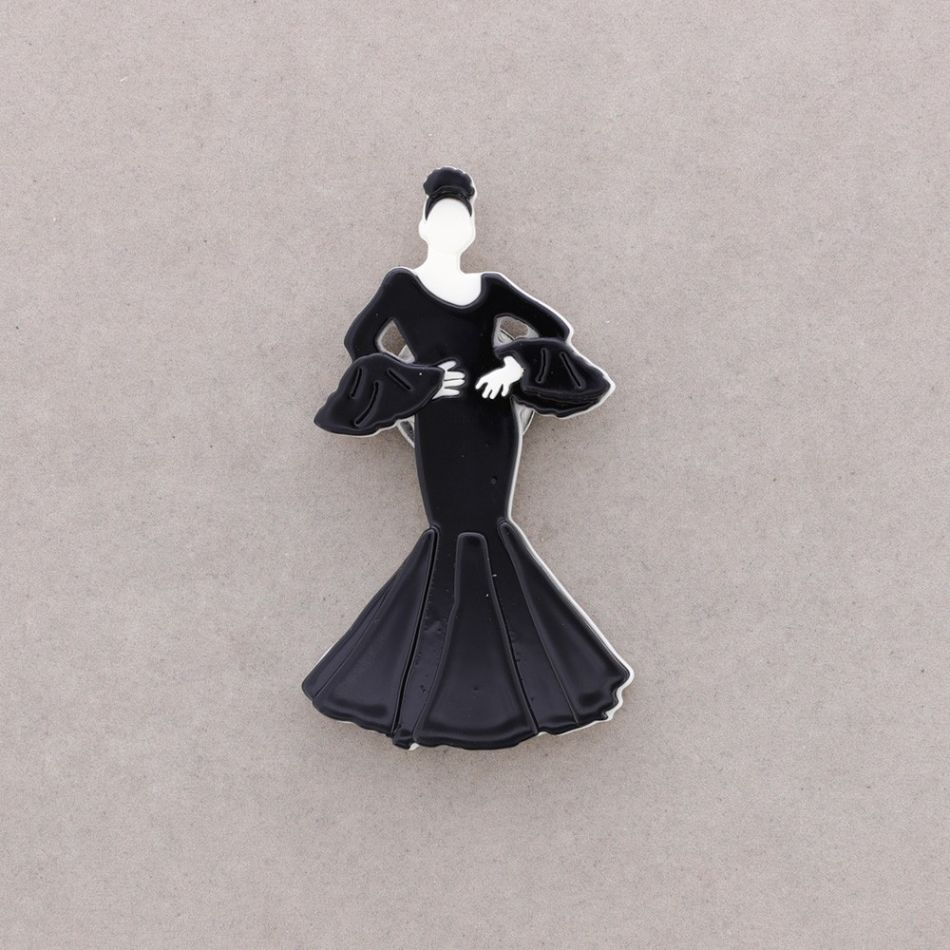 BROCHE IMÁN FLAMENCA RESINA