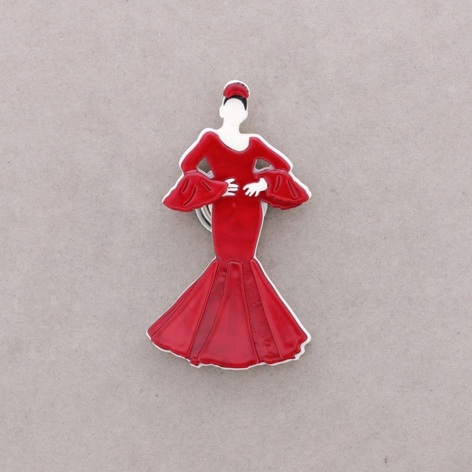 FLAMENCO DANCER RESIN MAGNETIC BROOCH