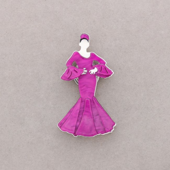 FLAMENCO DANCER RESIN MAGNETIC BROOCH