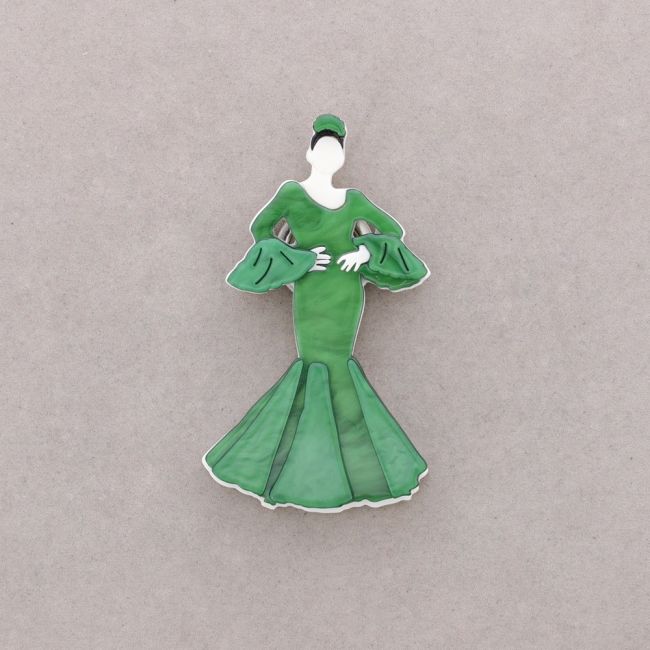 BROCHE IMÁN FLAMENCA RESINA