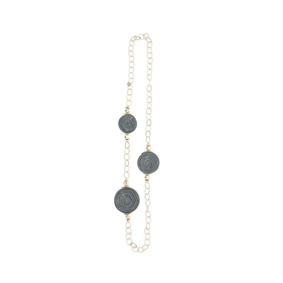 LONG FABRIC SPIRAL CHAIN NECKLACE