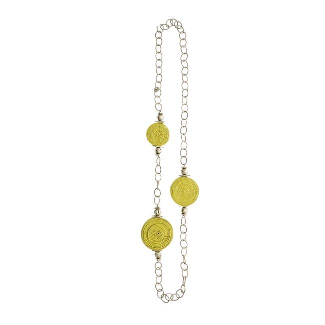 LONG FABRIC SPIRAL CHAIN NECKLACE