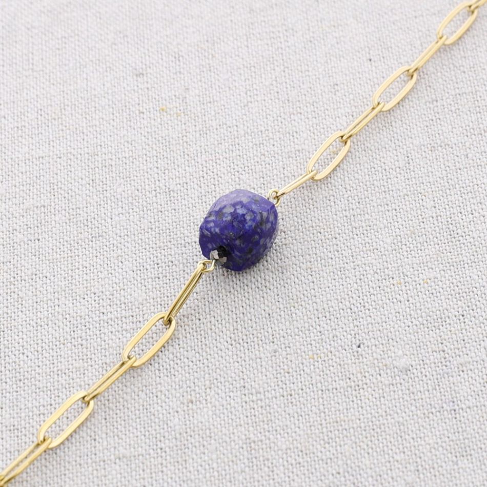 STONE LINKS STEEL SHORT NECKLACE