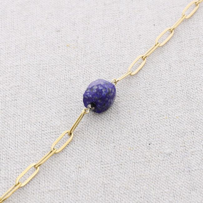 STONE LINKS STEEL SHORT NECKLACE