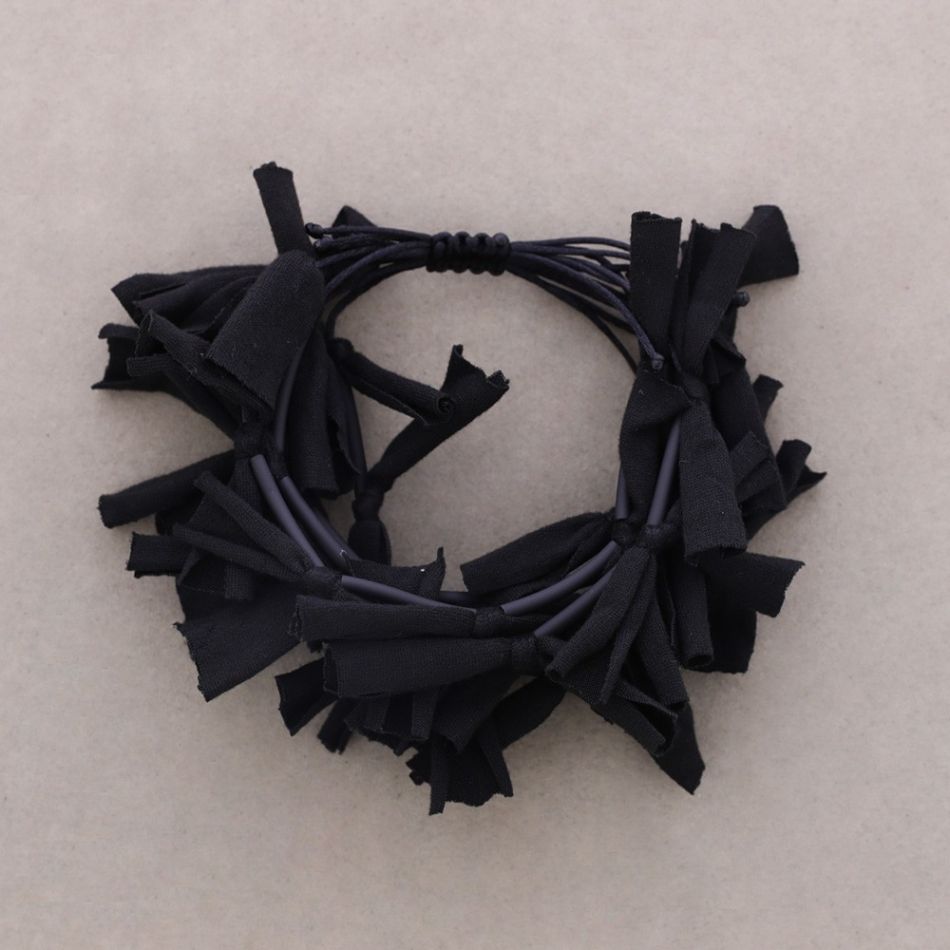MACRAMÉ MULTI-STRAP FRINGE FABRIC BRACELET