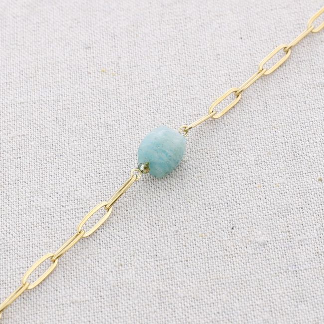 STONE LINKS STEEL SHORT NECKLACE