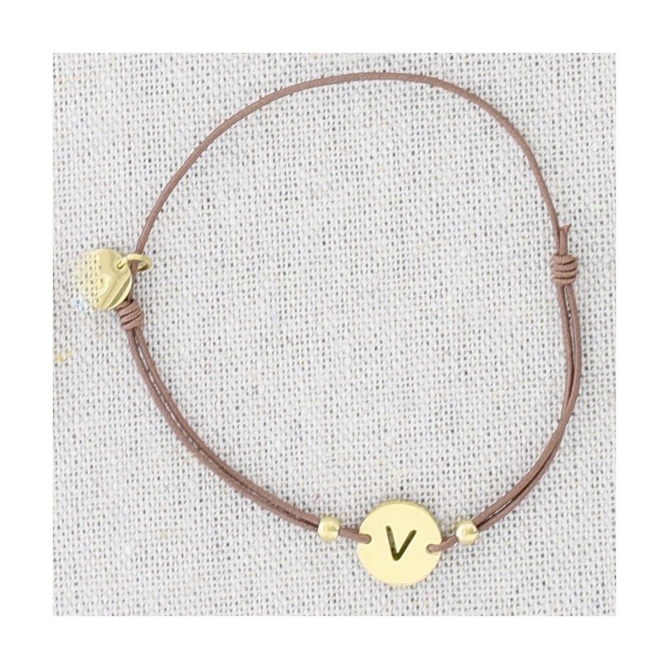 ELASTIC STEEL LETTER V BRACELET