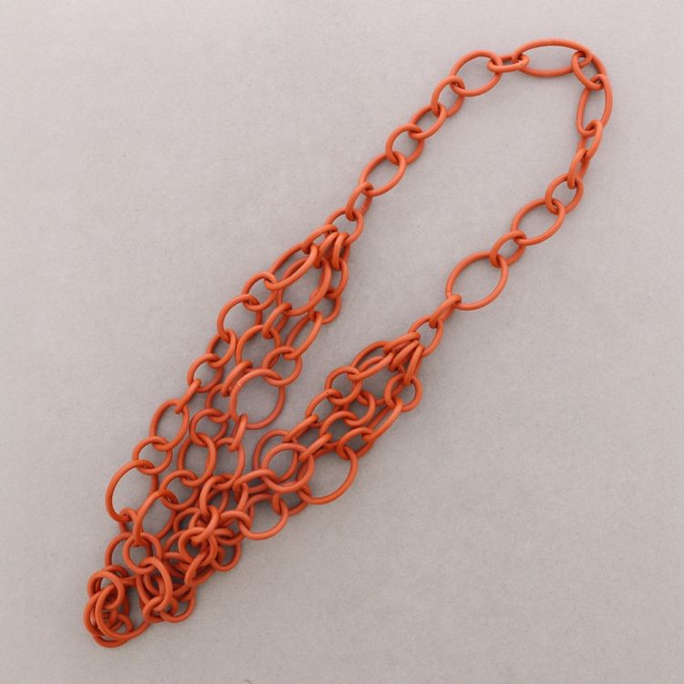 COLLAR LARGO DOBLE ESLABONES CAUCHO