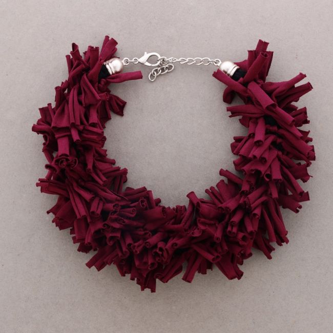 FABRIC FRINGE CHOKER