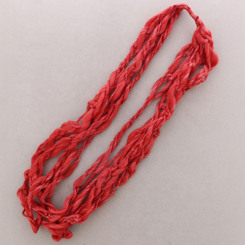 LONG WOOL LINK STRIPS NECKLACE