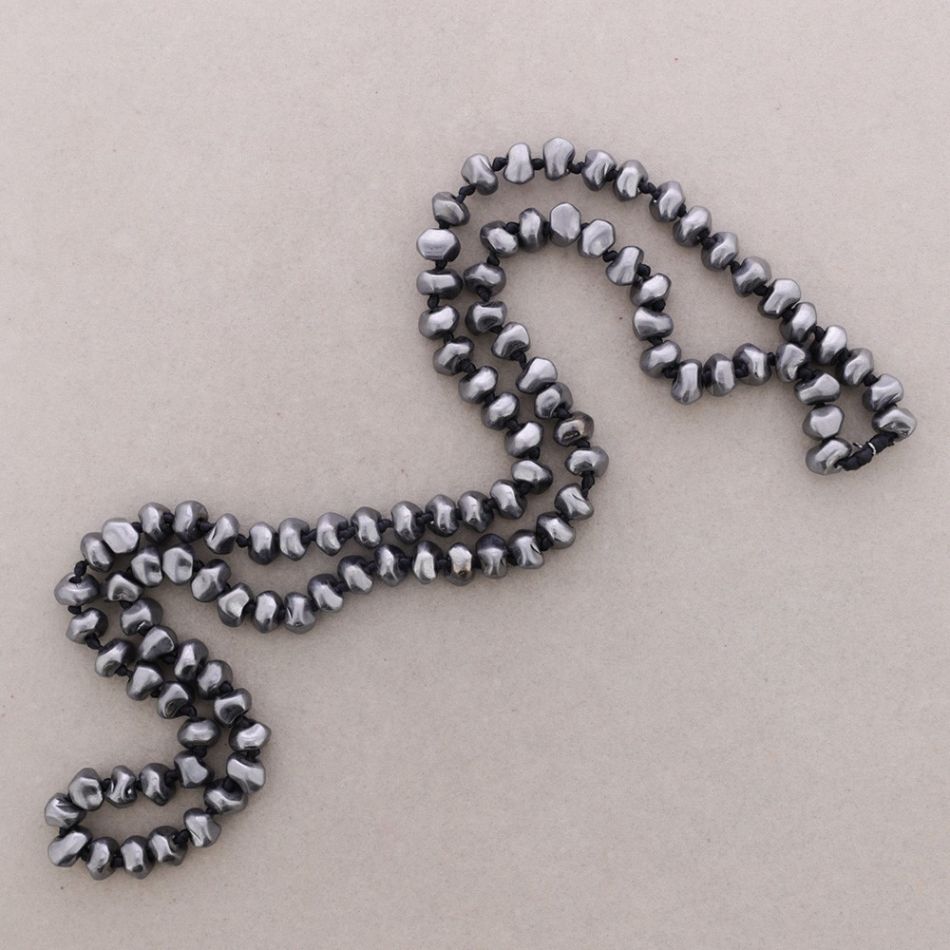 LONG METAL BEAD NECKLACE