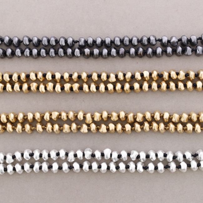 COLLAR LARGO CUENTAS METAL