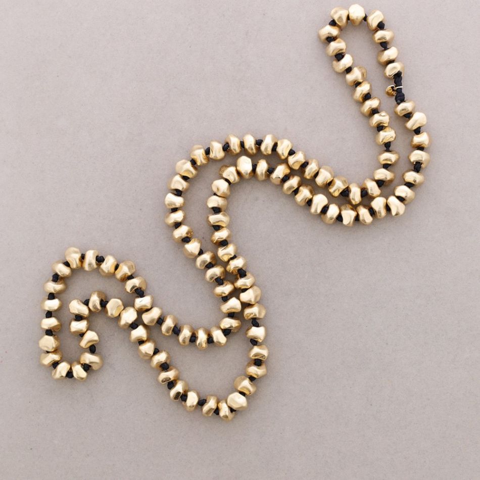 COLLAR LARGO CUENTAS METAL