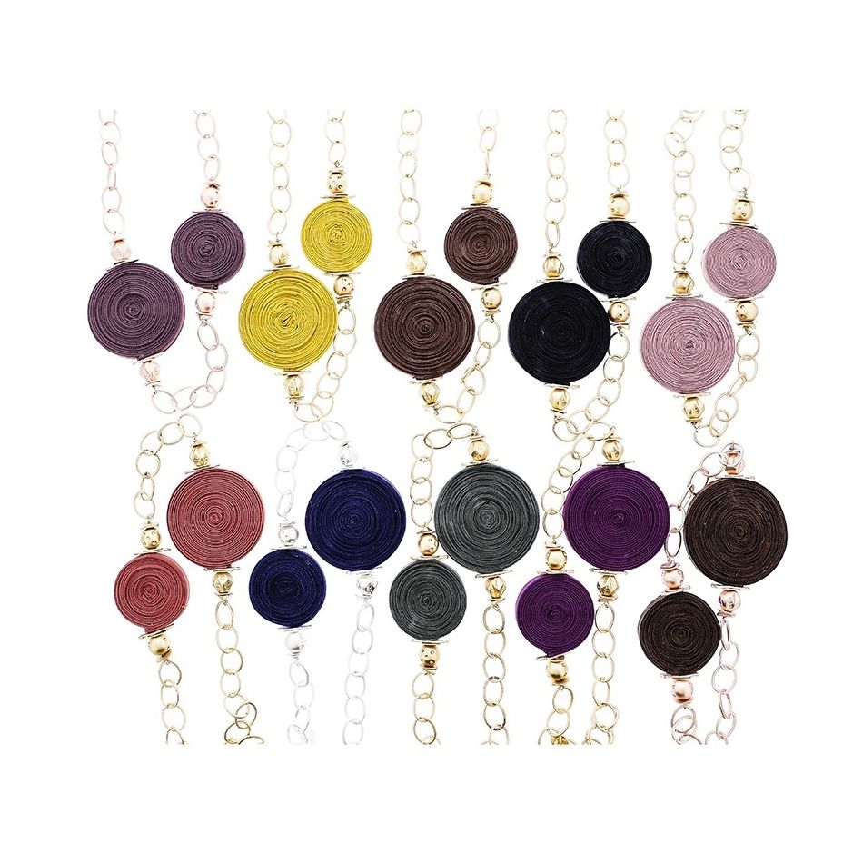 LONG FABRIC SPIRAL CHAIN NECKLACE