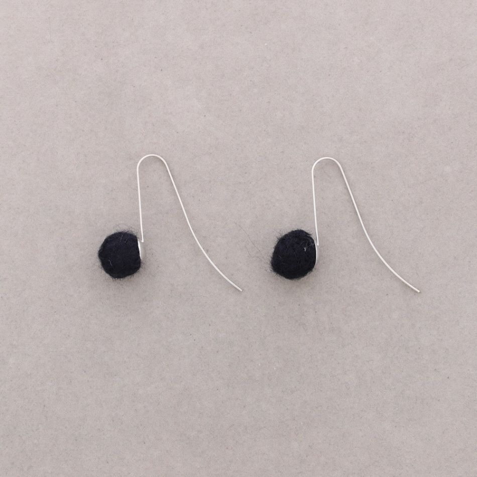 PENDIENTES COLGANTE BOLA LANA