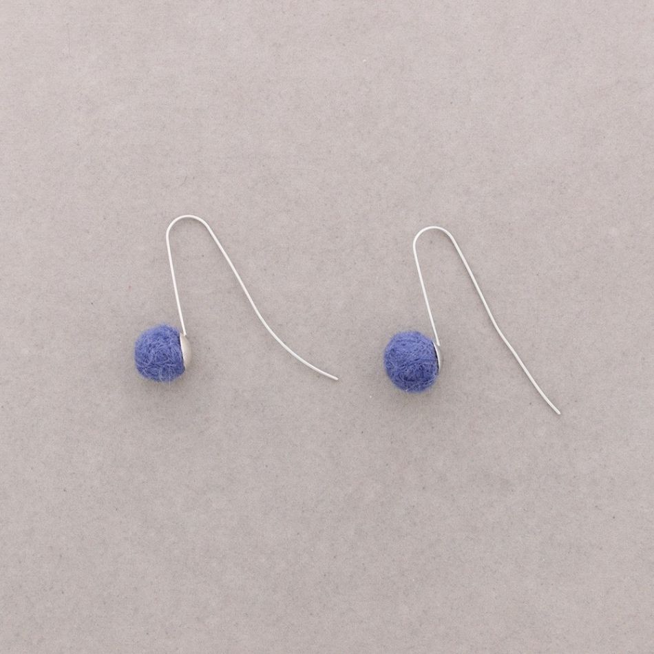 PENDIENTES COLGANTE BOLA LANA