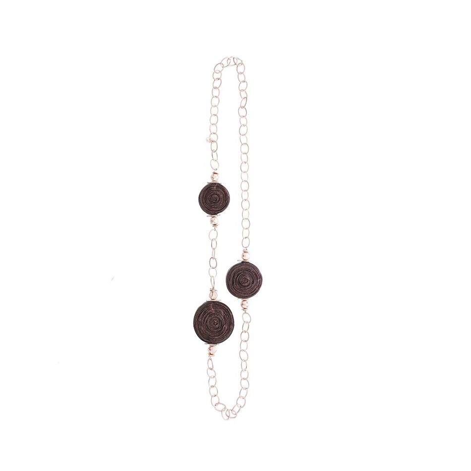 LONG FABRIC SPIRAL CHAIN NECKLACE