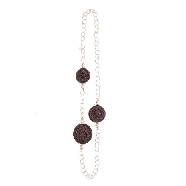 LONG FABRIC SPIRAL CHAIN NECKLACE