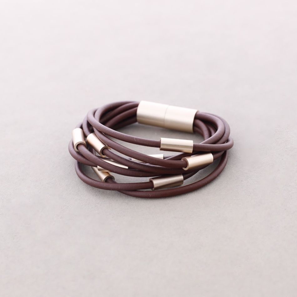 PULSERA MULTI TIRAS CAUCHO TUBITOS