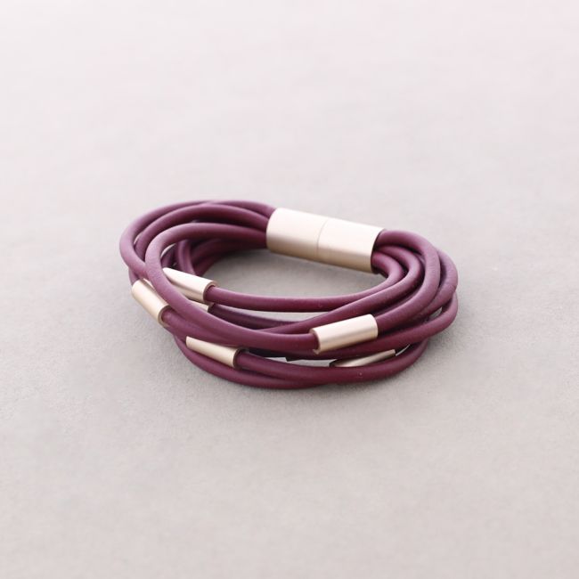 PULSERA MULTI TIRAS CAUCHO TUBITOS