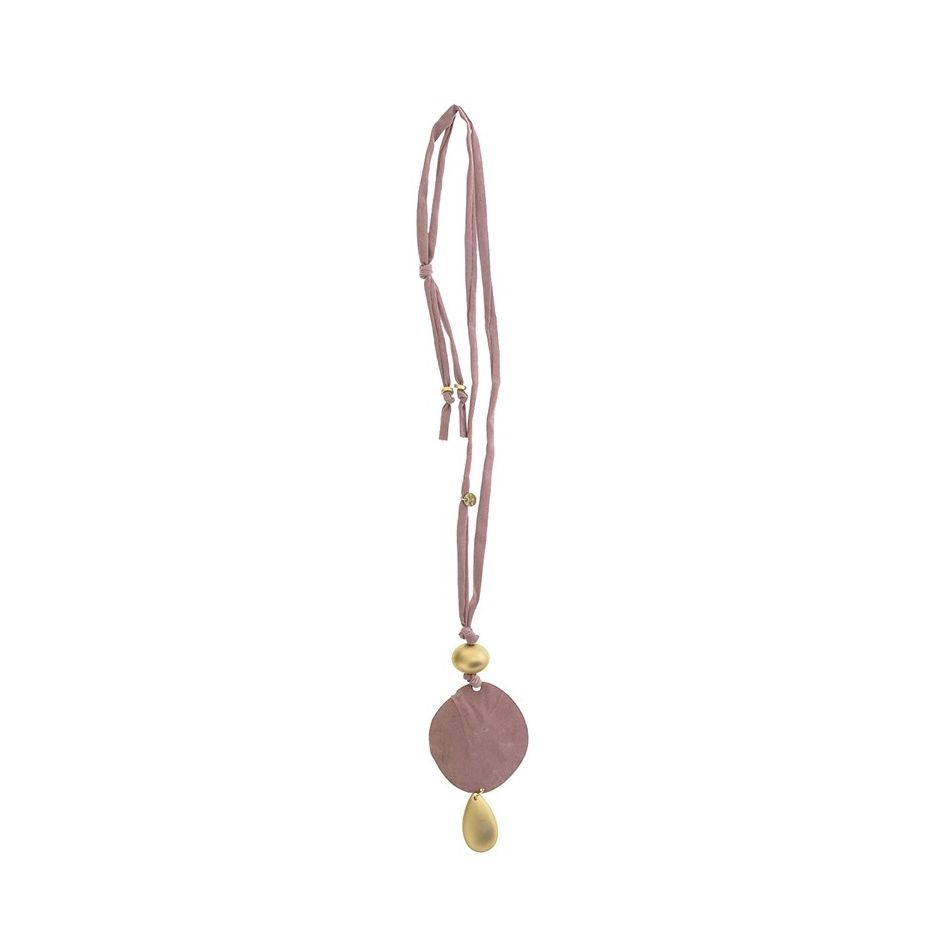 COLLAR LARGO TUBO LAZO COLGANTE MEDALLA GOTA