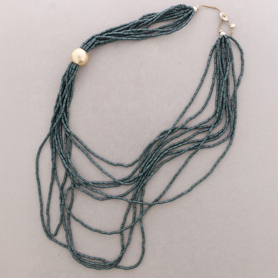 LONG MULTI-STRAND RESIN TUBE NECKLACE