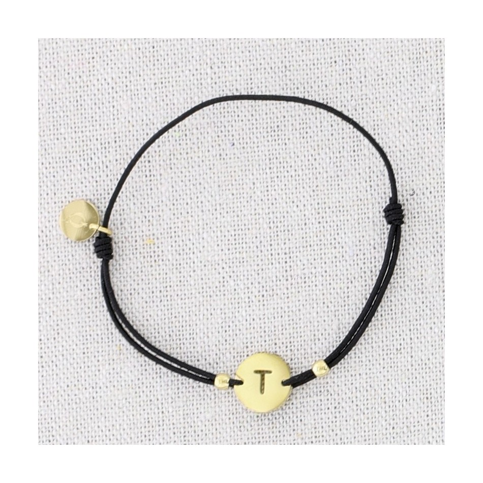 PULSERA ELÁSTICA ACERO LETRA T