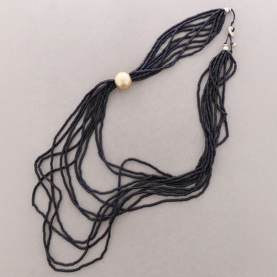 LONG MULTI-STRAND RESIN TUBE NECKLACE
