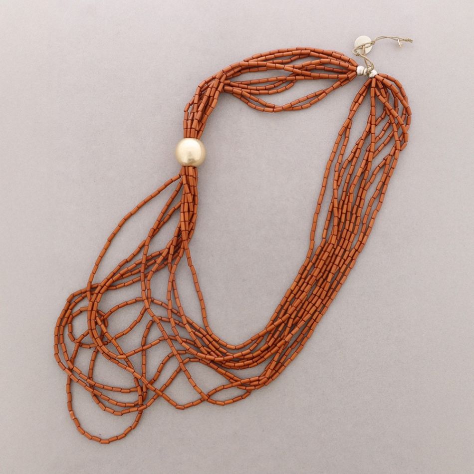 LONG MULTI-STRAND RESIN TUBE NECKLACE