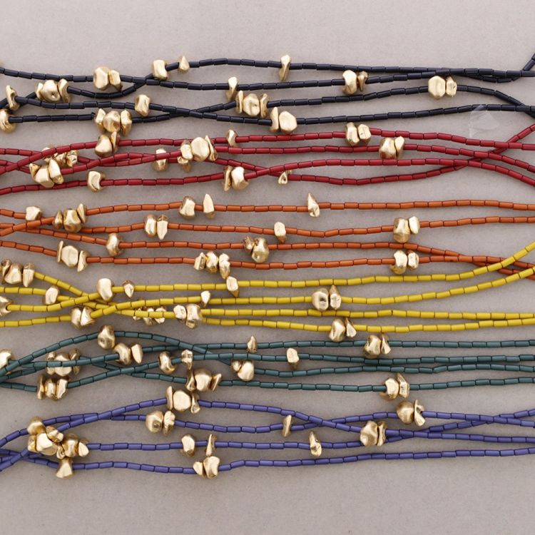COLLAR LARGO DOBLE CUENTAS TUBITOS RESINA 2