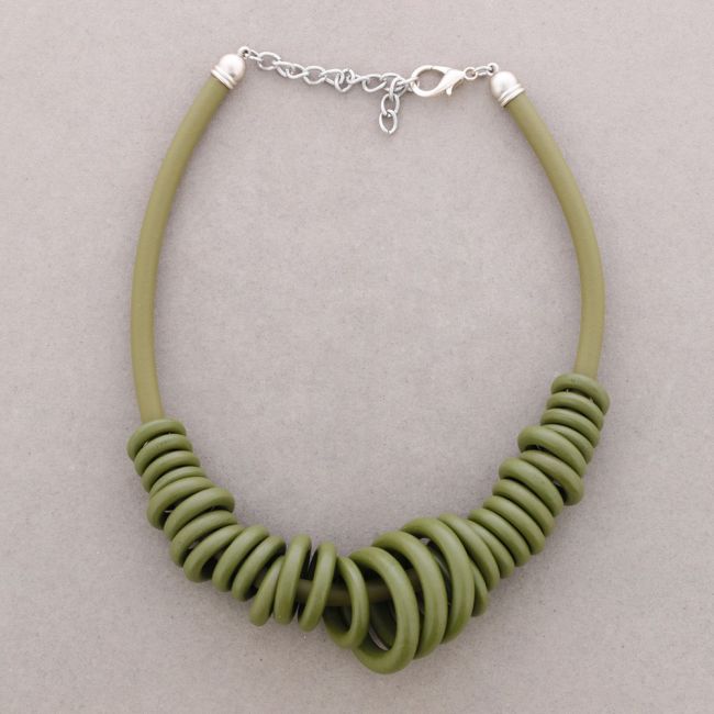 RUBBER WOOD EARRINGS CHOKER