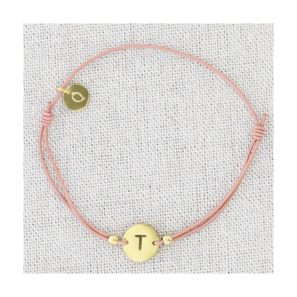 PULSERA ELÁSTICA ACERO LETRA T