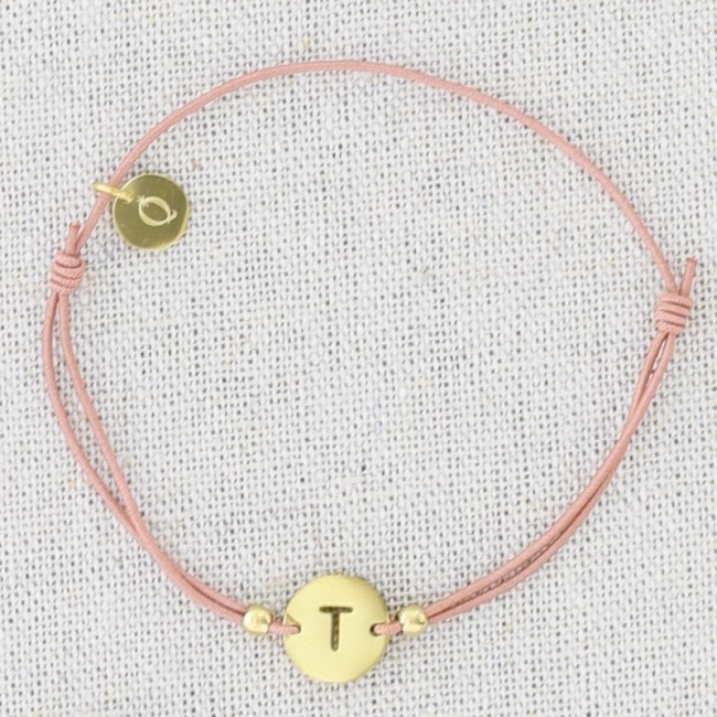 PULSERA ELÁSTICA ACERO LETRA T