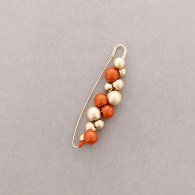 BROCHE ALFILER CUENTAS METAL RESINA