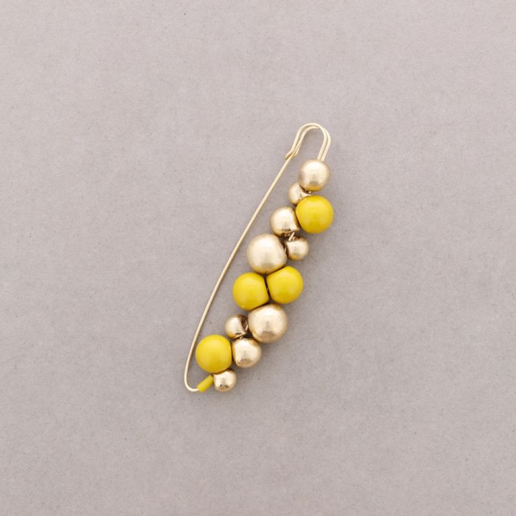 BROCHE ALFILER CUENTAS METAL RESINA
